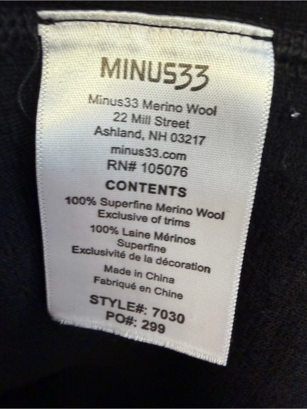 Minus33-Men’s Black Merino Wool Full-Zip Jacket- XLarge - Picture 6 of 7